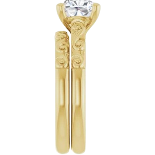 Cushion Filigree Engagement Ring Mounting | 126333