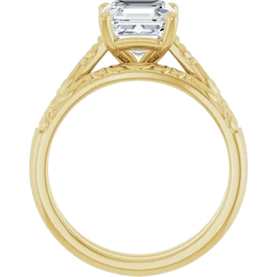 Asscher Filigree Engagement Ring Mounting | 126333