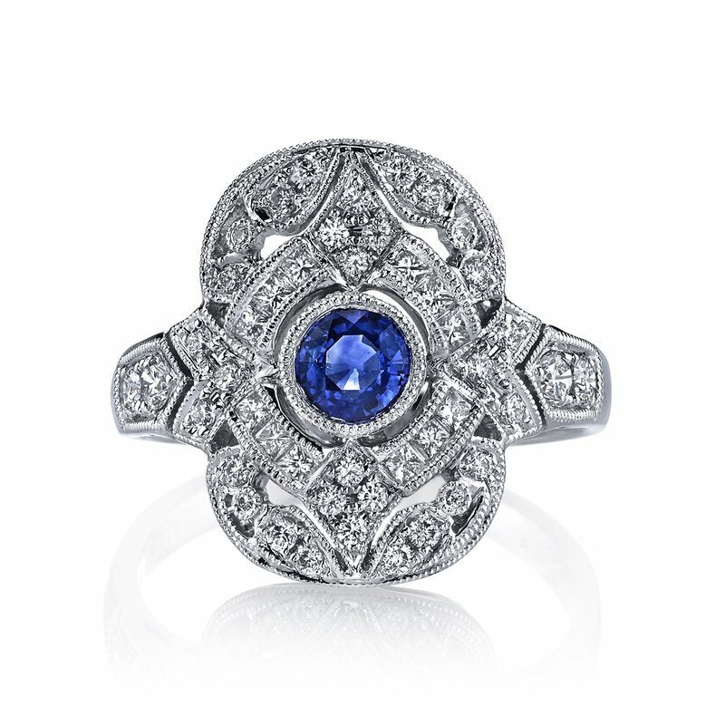 14kt White Gold Vintage Sapphire Ring