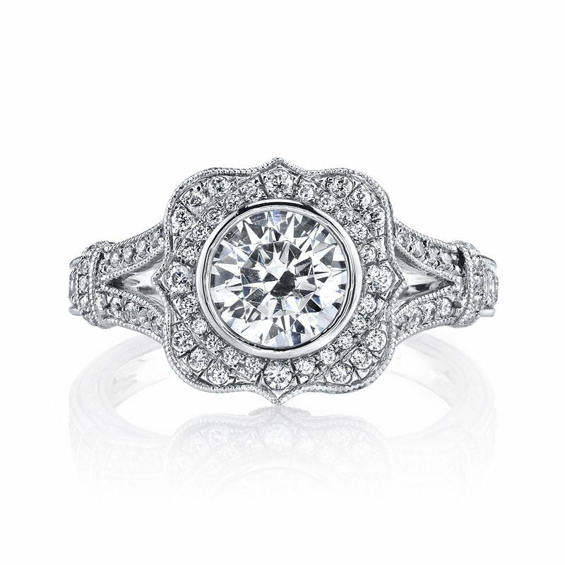 14kt White Gold Bezel Set Diamond Ring