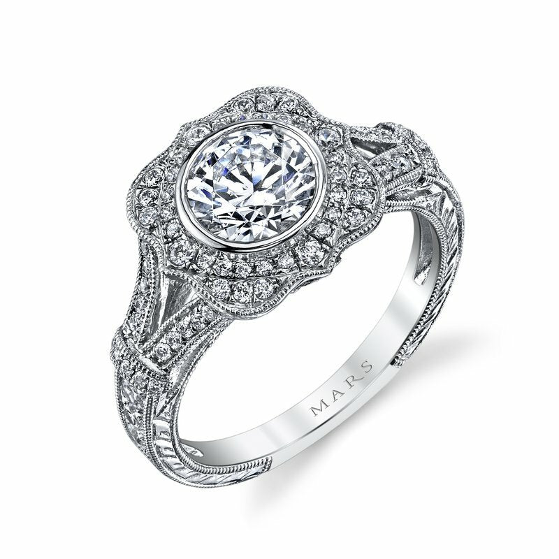 14kt White Gold Bezel Set Diamond Ring