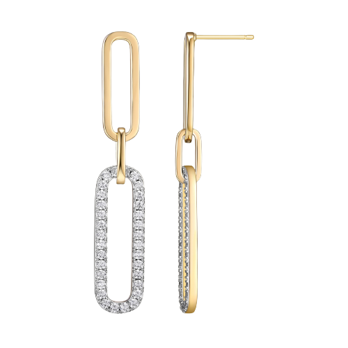 Charles Garnier TwoTone PaperClip CZ earrings |S2Q0DK9758