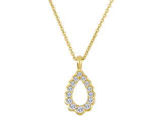10kt Yellow Gold Teardrop Necklace | FIG3016P02