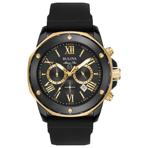 Bulova Black and Gold Marine Star |  98B278