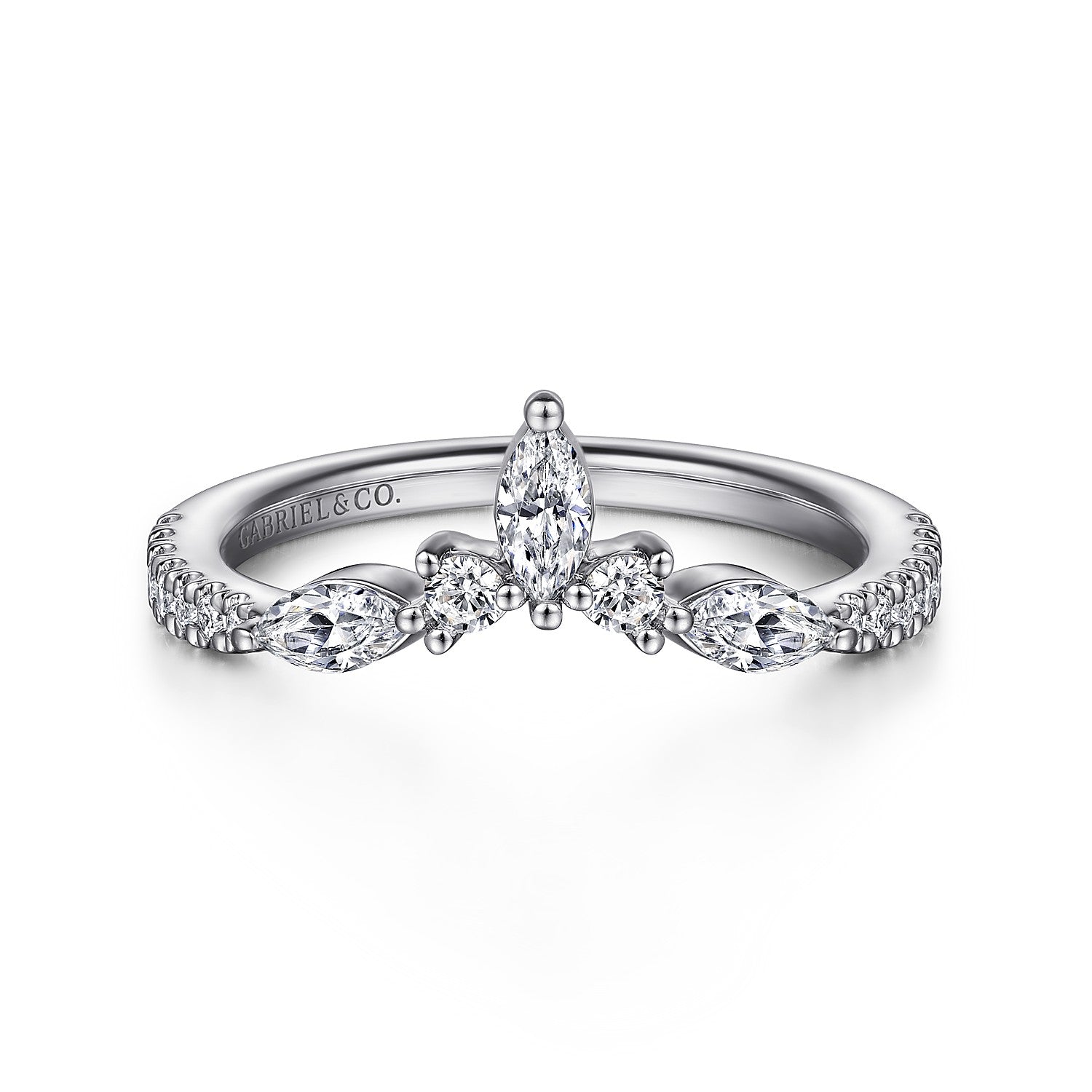 Gabriel & Co 14K White Gold Diamond Anniversary Band |  AN15563W44JJ