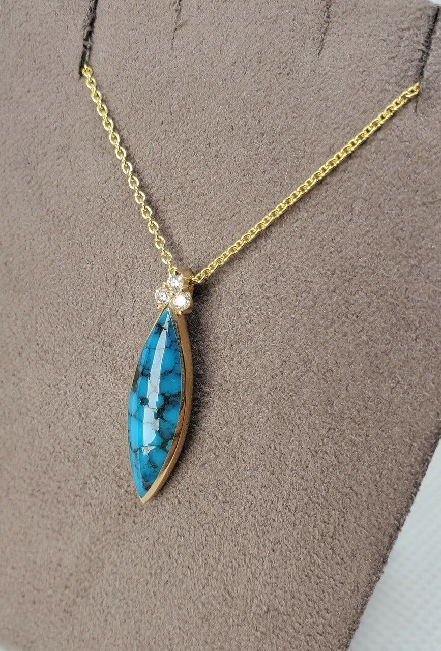 Kabana Kingman Turquoise Marquise Necklace | 804-00226