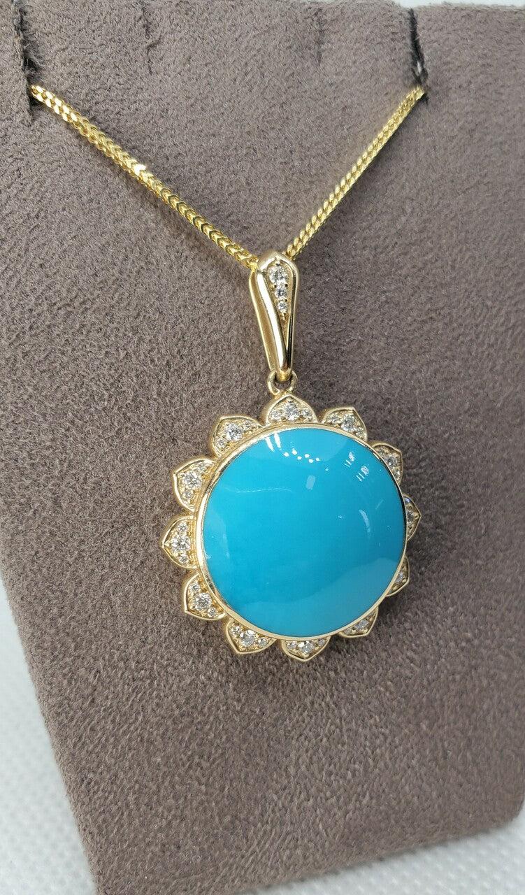 Kabana Sunflower "sleeping beauty turquoise" necklace | 804-00048