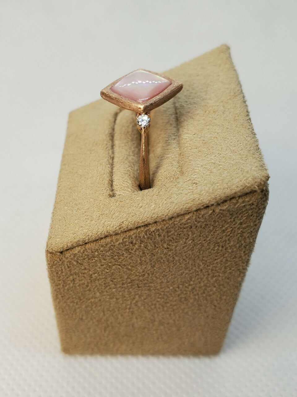 Kabana Pink Mother of Pearl Ring with Diamonds