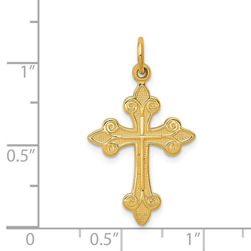 14k Fleur De Lis Cross