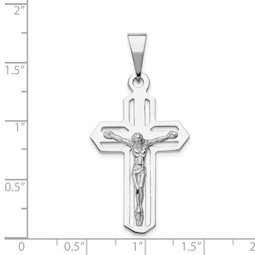 14k White Gold Crucifix