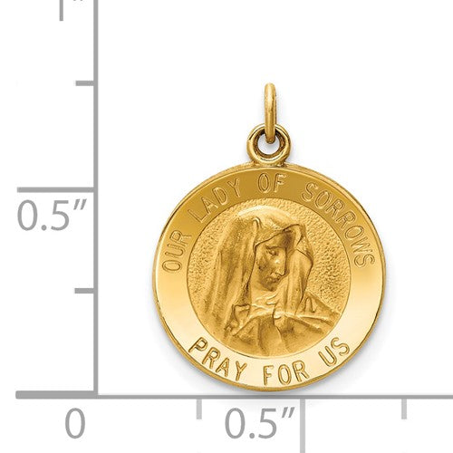14k Our Lady of Sorrows Medal Charm | D3758