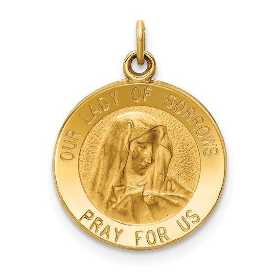 14k Our Lady of Sorrows Medal Charm | D3758