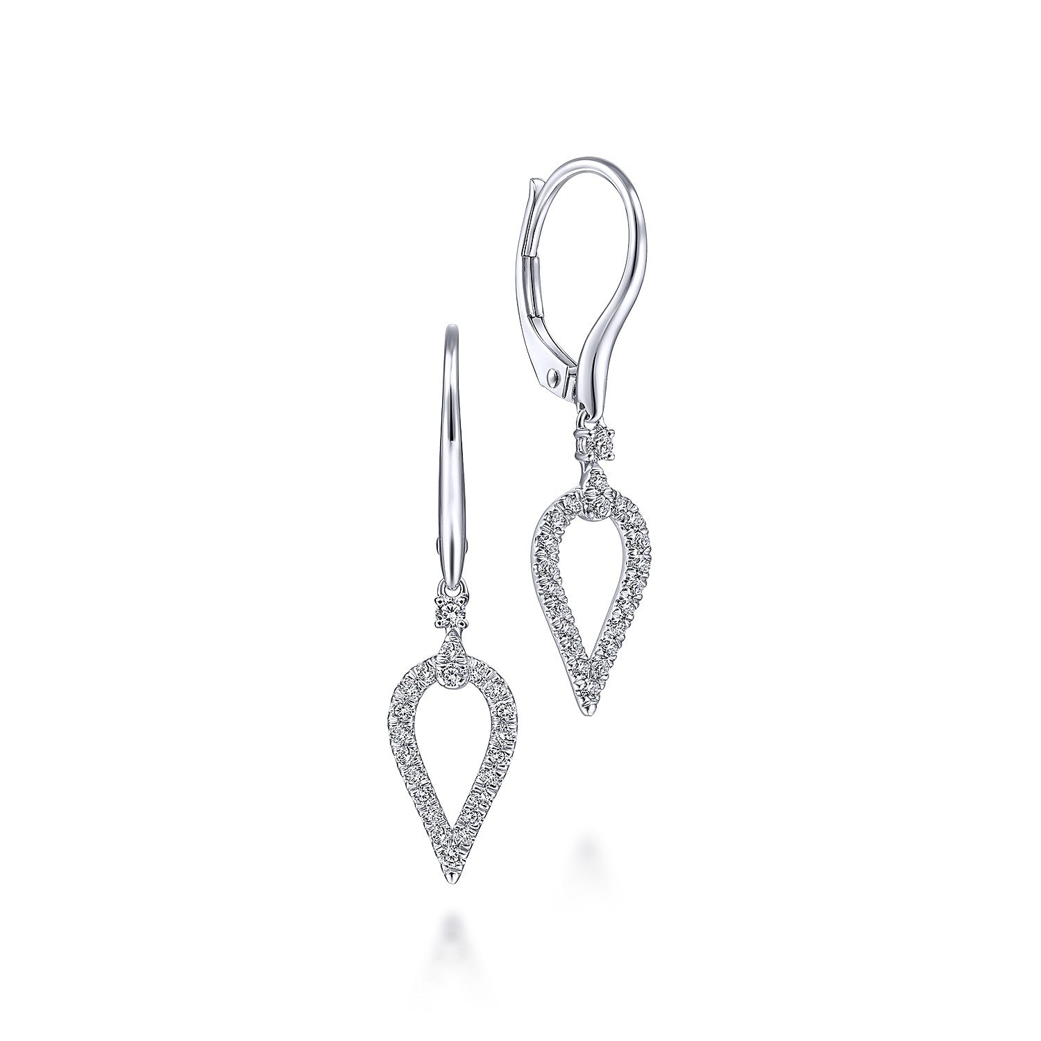 Gabriel & Co 14K White Gold Pear Shape Diamond Leverback Earrings| EG13760W45JJ
