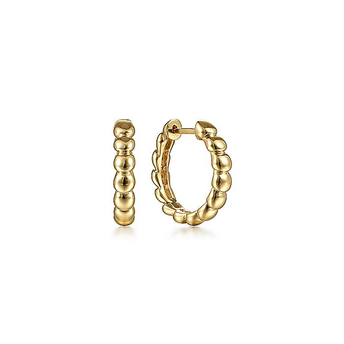 14K Yellow Gold 15mm Bujukan Huggies