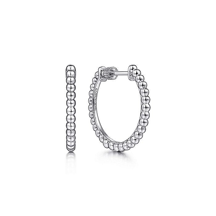 Gabriel & Co Sterling Silver 20MM Beaded Classic Hoop | EG14442SVJJJ