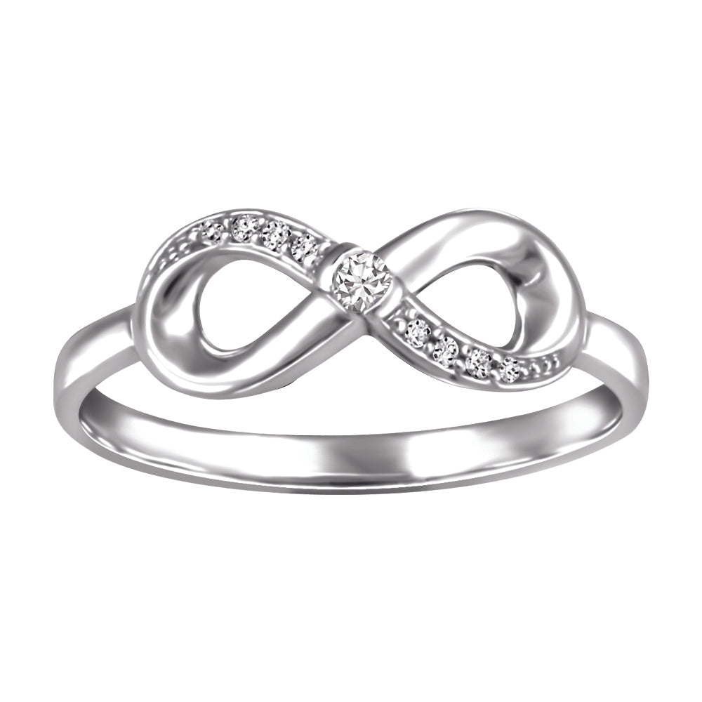 14kt White Gold Infinity Ring with Diamonds | FIJ2671/03
