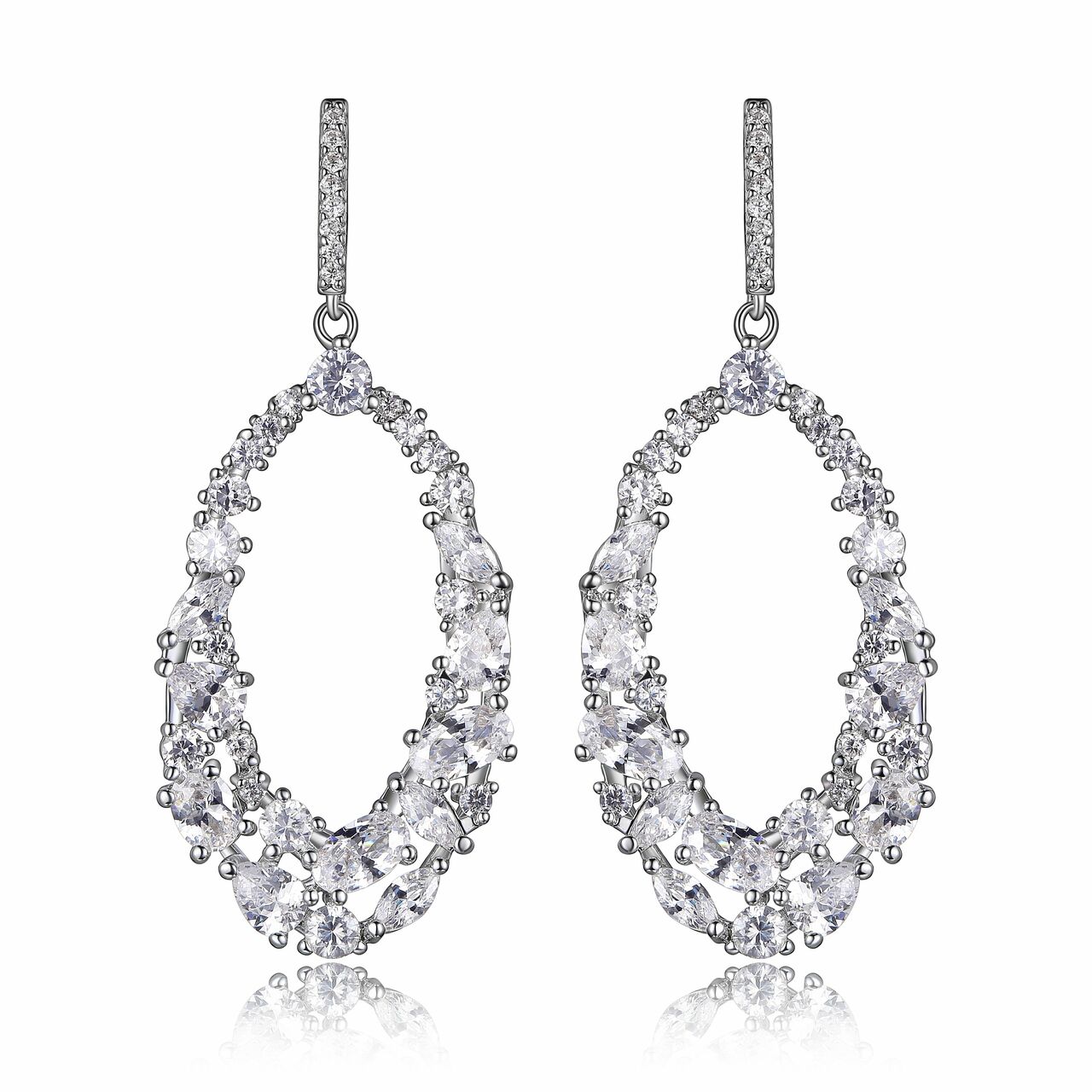 Sterling Silver Dangle Fancy Earrings with CZ | R2ANBA0000