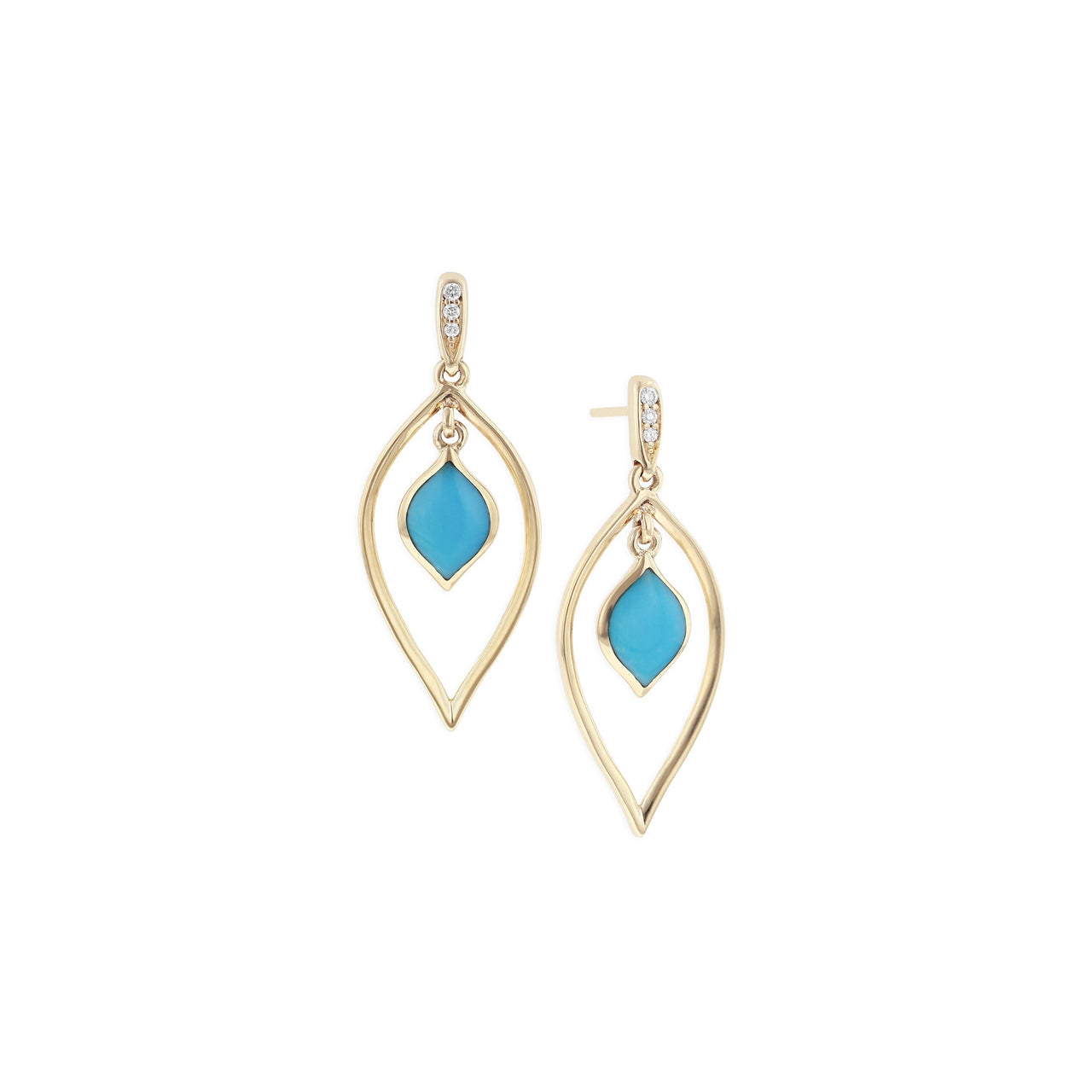 Kabana 14kt turquoise dangle earrings