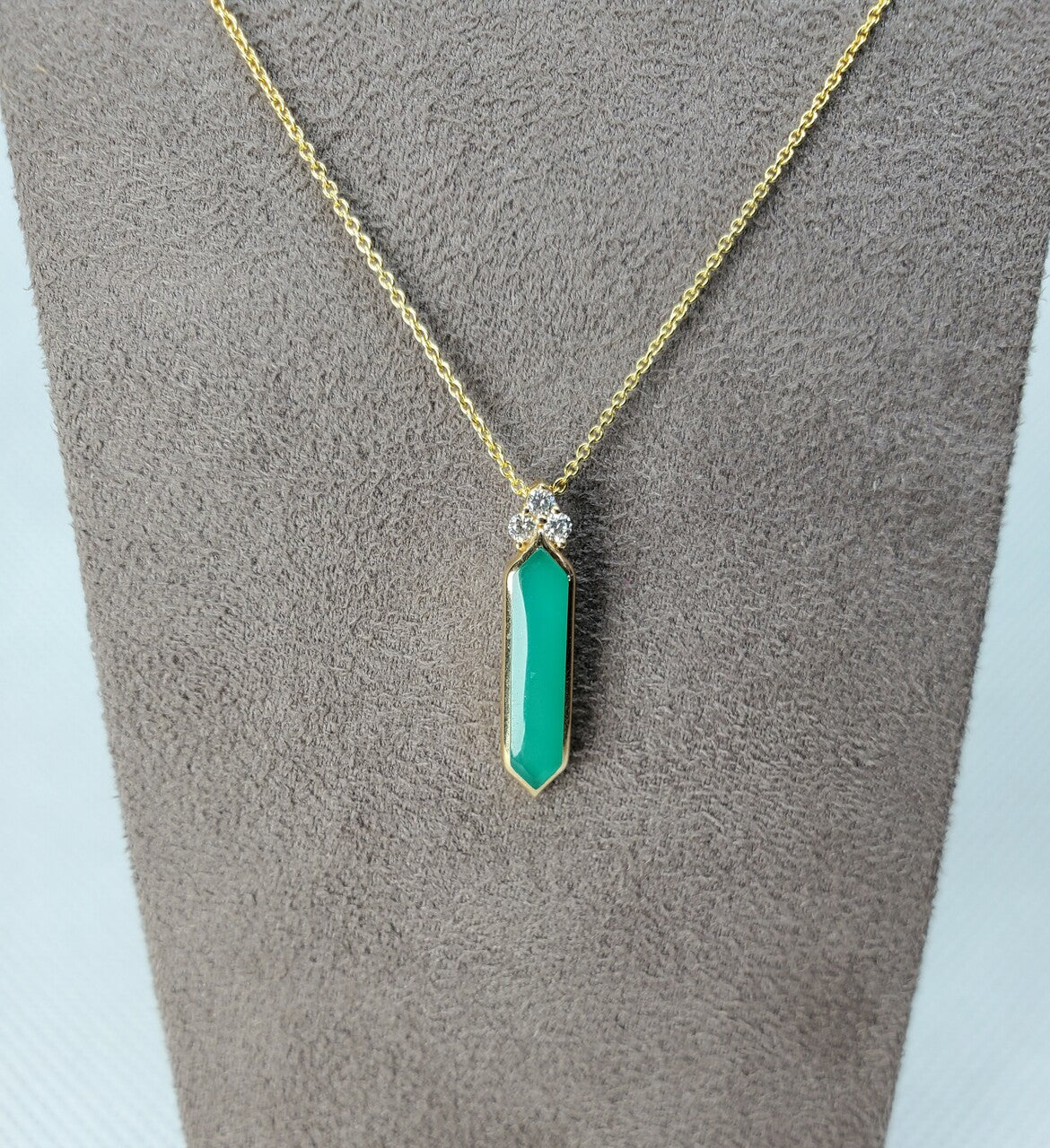 Kabana Chrysoprase Necklace wtih Diamonds | 804-00221