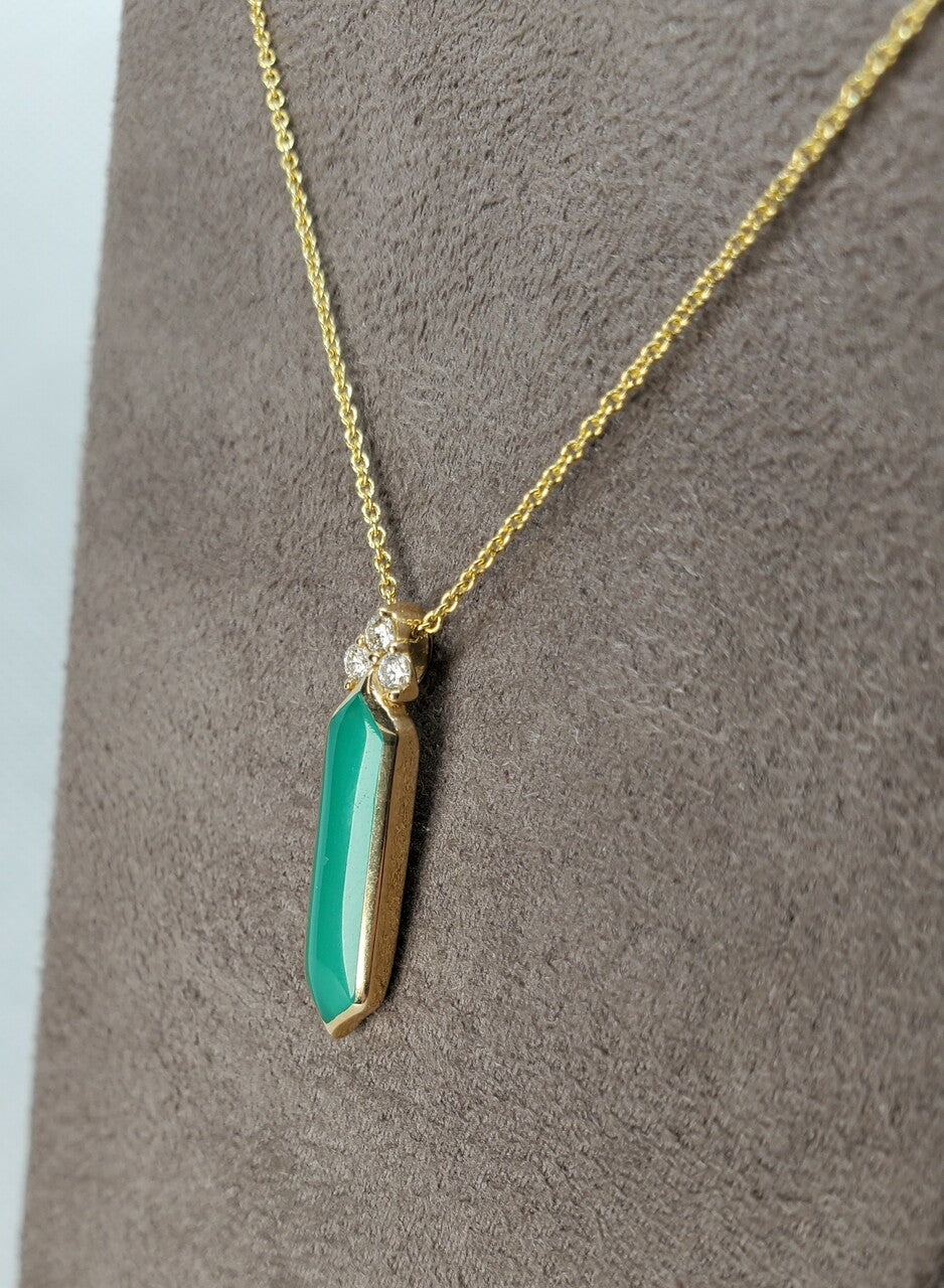 Kabana Chrysoprase Necklace wtih Diamonds | 804-00221