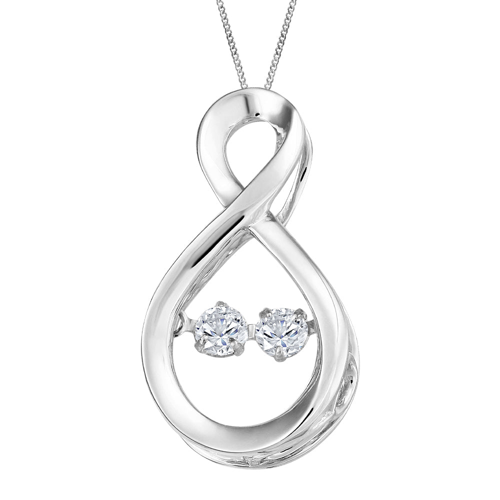 10kt White Gold Infinity Necklace with Diamonds |  ICG2244P16
