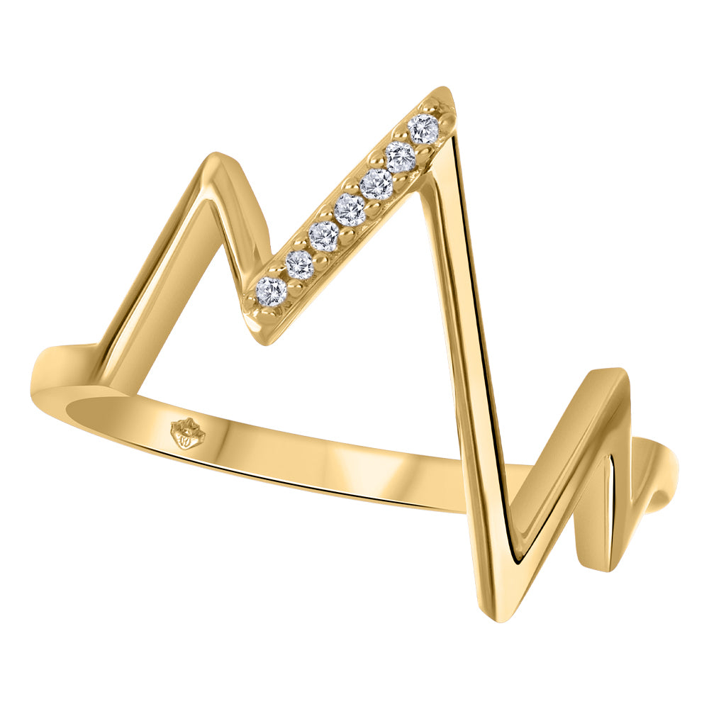 10kt Yellow Gold Heartbeat Diamond Ring | 130-01312