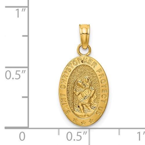 14k Saint Christopher Medal Charm