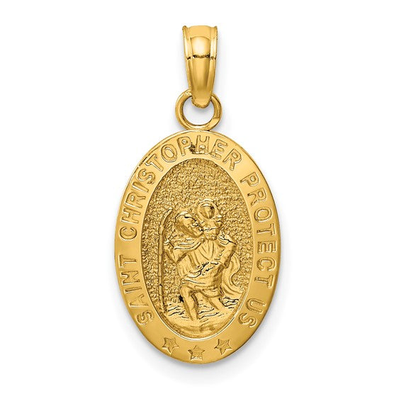 14k Saint Christopher Medal Charm