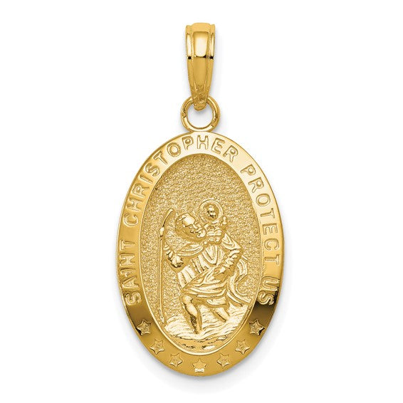 14k Saint Christopher Medal Charm | K5081