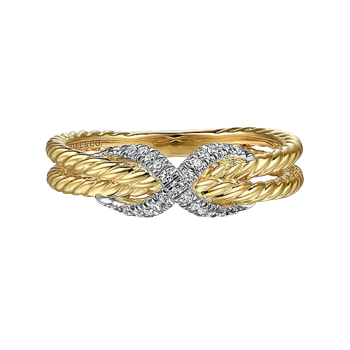 14Kt Gabriel & Co Two-Tone Infinite Ring |LR52195M45JJ