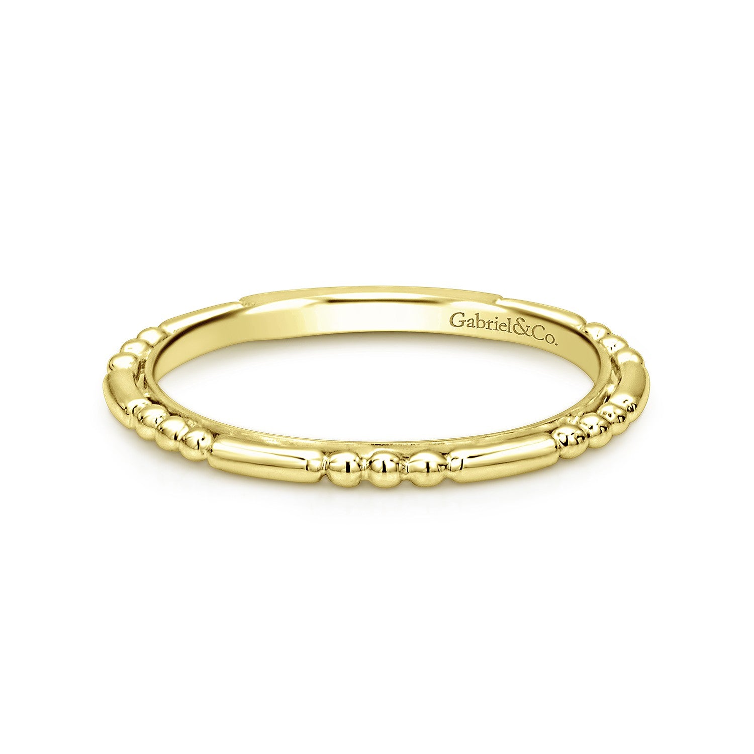 Gabriel & Co 14k Yellow Gold Ball and Bar Station Band | LR4909Y4JJJ