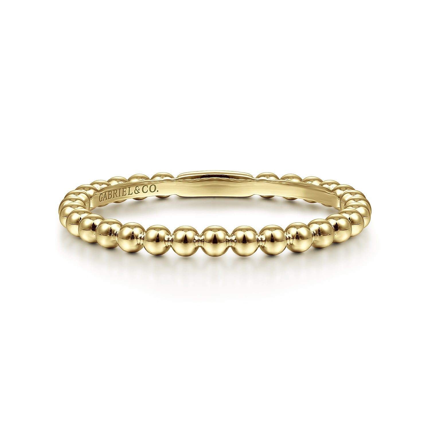 Gabriel & Co 14K Yellow Gold Bujukan Beaded Stackable Ring | LR51172Y4JJJ