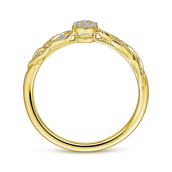 14K Yellow Gold Floral Diamond Stackable Ring | LR51843Y45JJ