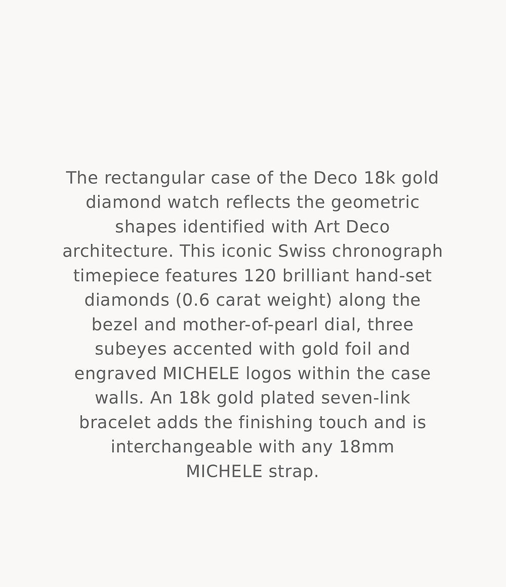 Deco 18k Gold Diamond Watch | MWW06A000777