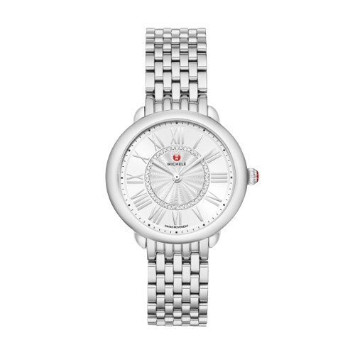 Michele Serein Mid Stainless Diamond Dial Watch | MWW21B000147