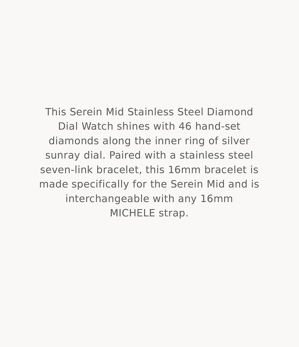 Michele Serein Mid Stainless Diamond Dial Watch | MWW21B000147