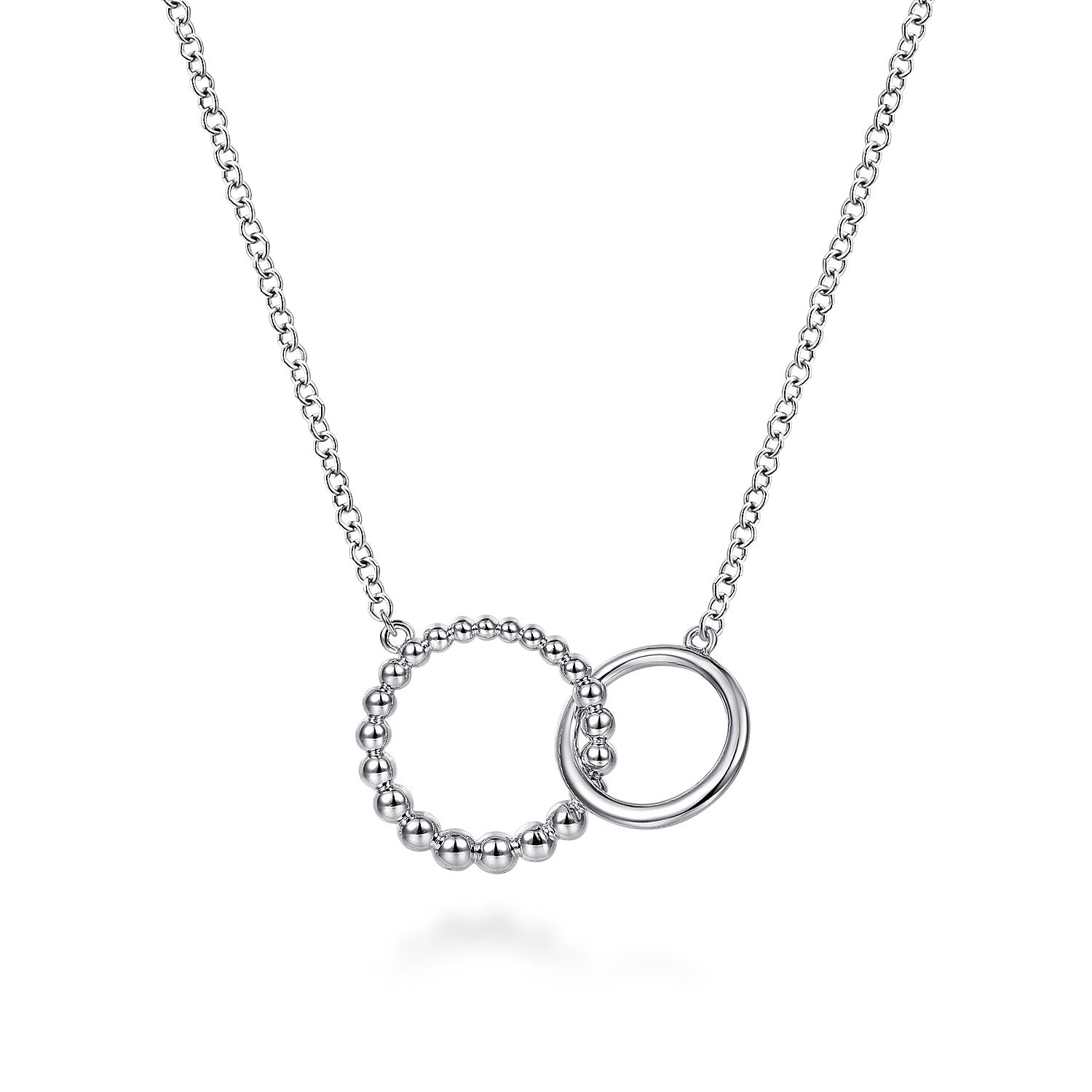 Gabriel & Co 925 Sterling Silver Bujukan Beaded Double Circle Necklace | NK6388SVJJJ