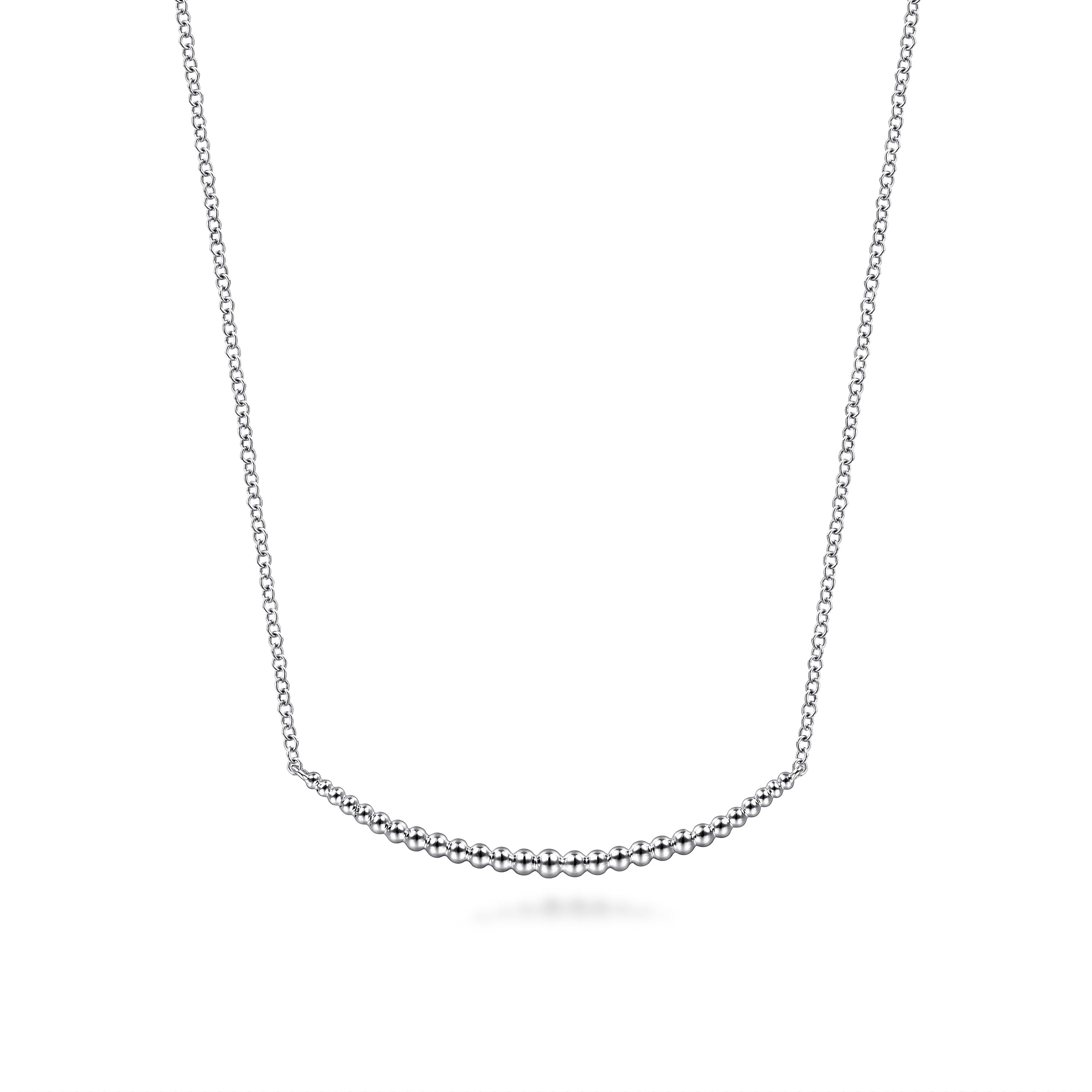 Gabriel & Co 925 Sterling Silver Bujukan Bead Bar Necklace | NK6392SVJJJ