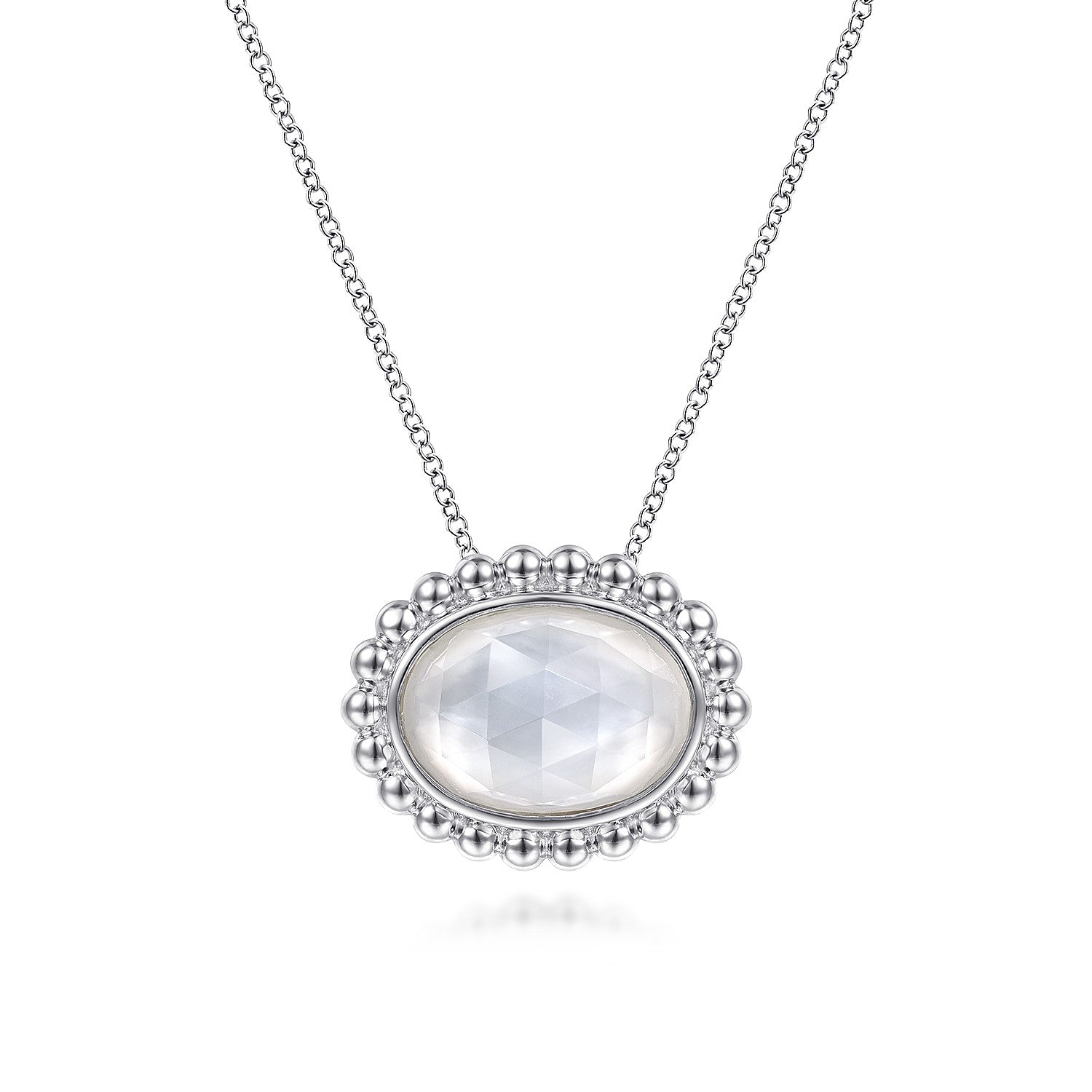 Gabriel & Co 925 Sterling Silver Rock Crystal and White MOP Pendant Necklace | NK6536SVJXM