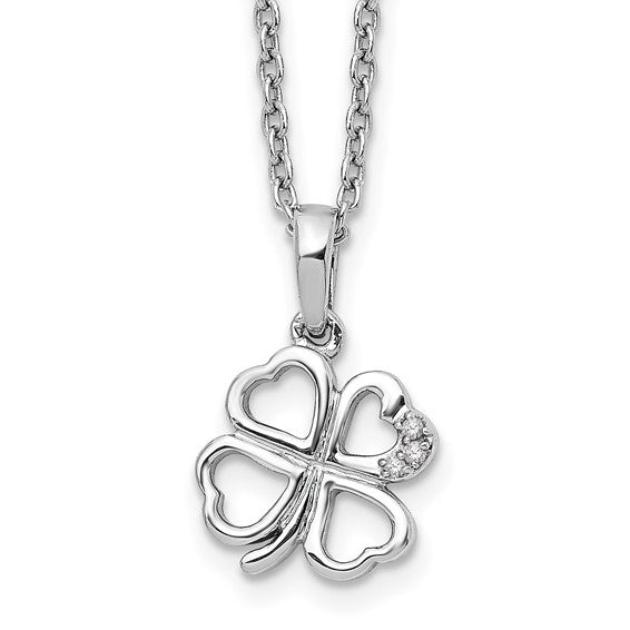 Silver Clover Necklace | QW448-18