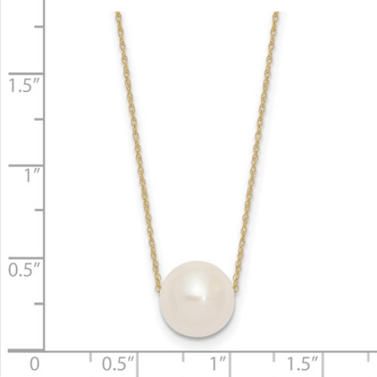 14K 10-11mm Round White FWC Pearl Rope Necklace | XF770-17