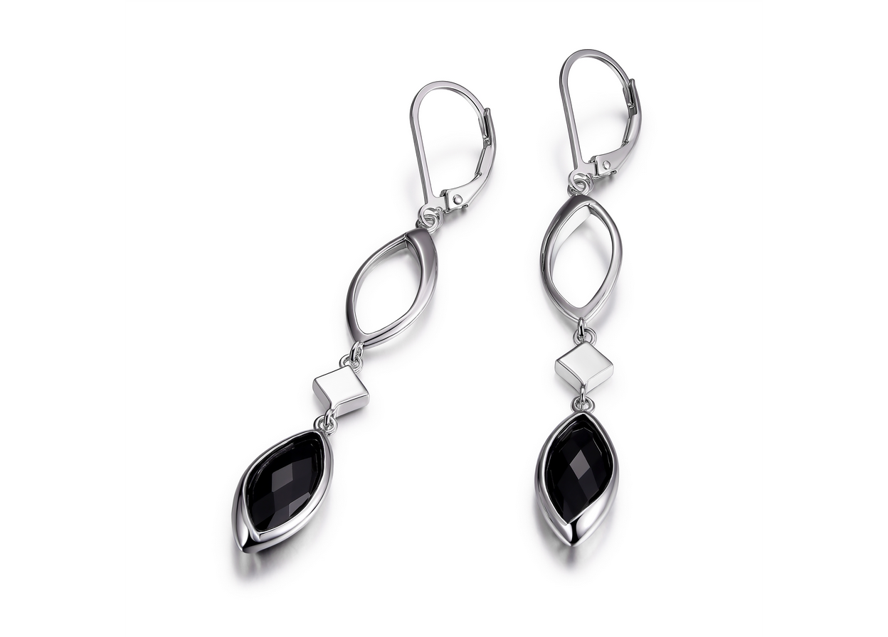 Black Abstract Earrings | R2LC462703