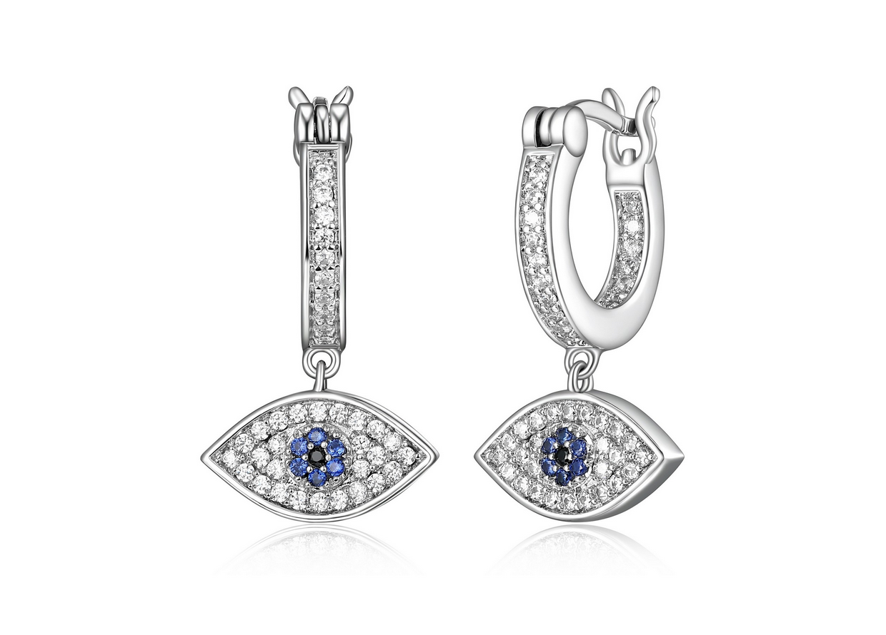 Sterling Silver Evil Eye Earring | R2AQP2960K