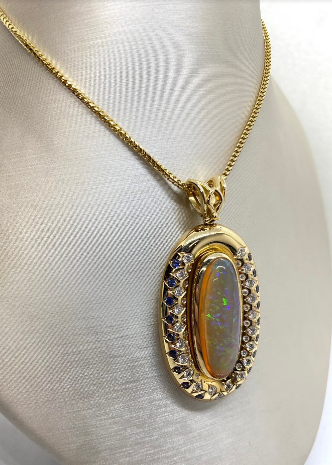 Beautiful opal necklace discount