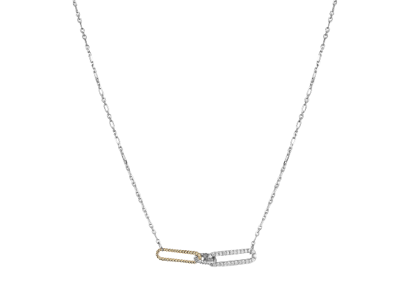 Charles Garnier Paperclip TwoTone Necklace | R0Q0840042