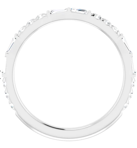 14K White 3/8 CTW Natural Diamond French-Set Band|RIG0003