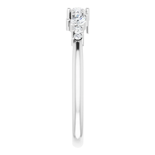 14K White 1/4 CTW Natural Diamond Asymmetrical Band| RIG0005