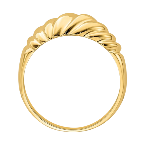 14k Polished Twisted Dome Ring| RIG0011