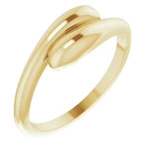 14K Yellow Domed Bypass Ring| RIG0013