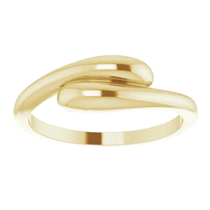 14K Yellow Domed Bypass Ring| RIG0013